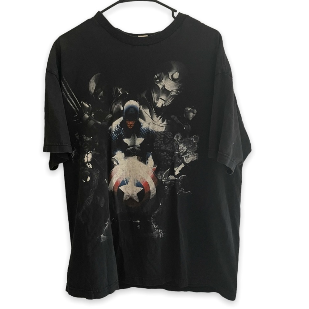 Marvel Mad Engine Shirt Mens Large Black Short Sleeve Captain America Graphic - Picture 2 of 10